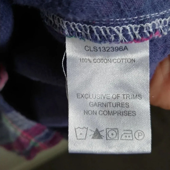 Coupé Pink/Blue/Green Plaid Flannel Shirt, L - Picture 7 of 7